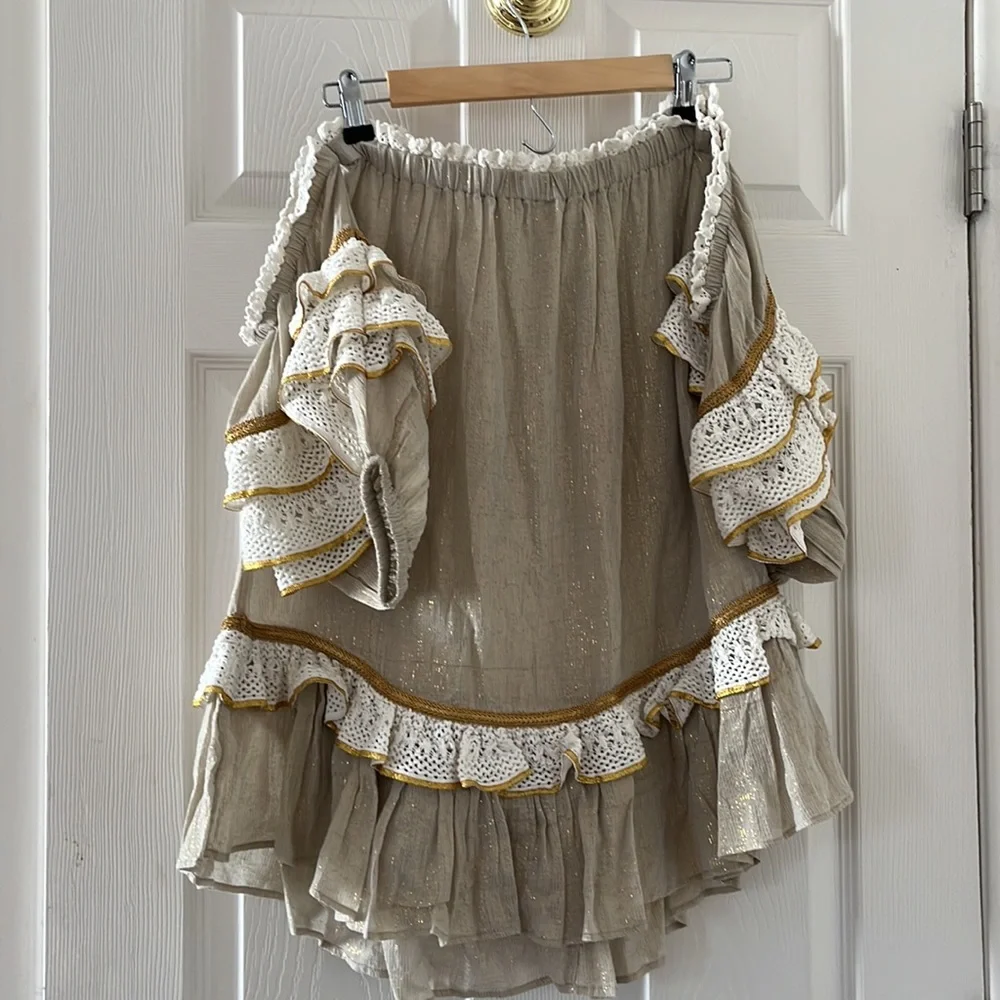 NWT $295 Ramy Brook Womens Kyro Mini Dress, Brown size XS off shoulder - Picture 10 of 14